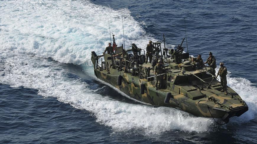 A riverine command boat from Riverine Detachment 23 operates during a maritime air support operations center exercise in the Arabia Gulf in this June 12, 2012 handout photo, provided by the U.S. Navy, January 12, 2016.  Ten sailors aboard two U.S. Navy riverine patrol boats were seized by Iran in the Gulf on Tuesday, and Tehran told the United State the crew members would be promptly returned, according to U.S. Officials.  REUTERS/Mass Communication Specialist 2nd Class Zane Ecklund/U.S. Navy/Handout via Re