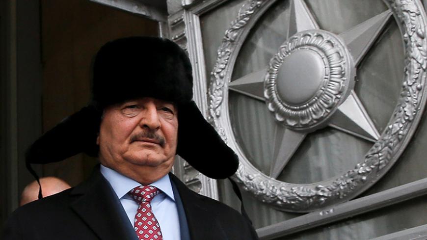 General Khalifa Haftar, commander in the Libyan National Army (LNA), leaves after a meeting with Russian Foreign Minister Sergei Lavrov in Moscow, Russia, November 29, 2016. REUTERS/Maxim Shemetov - RTSTRWB