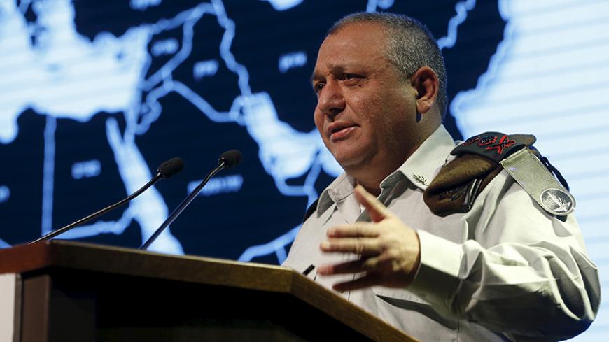 Israel's Chief of Staff Lieutenant General Gadi Eizenkot speaks at the annual Institute for National Security Studies (INSS) conference in Tel Aviv January 18, 2016. REUTERS/Baz Ratner - RTX22X9B