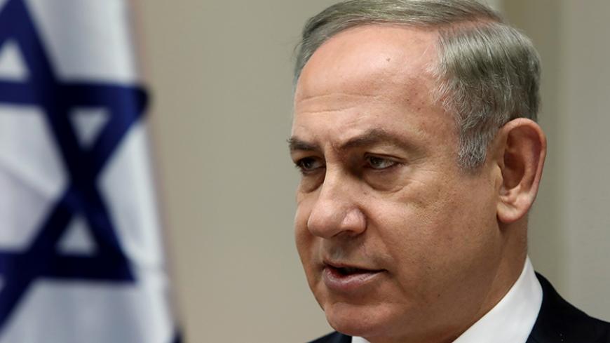 Israeli Prime Minister Benjamin Netanyahu chairs the weekly cabinet meeting in Jerusalem February 12, 2017. REUTERS/Gali Tibbon/Pool - RTSY9AO