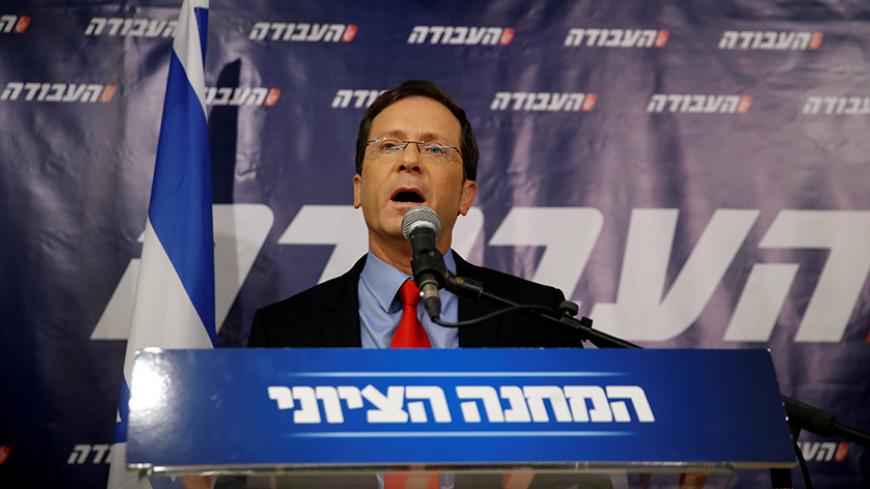 Isaac Herzog leader of Zionist Union delivers a statement at the party headquarters in Tel Aviv, Israel, May 18, 2016. REUTERS/Baz Ratner - RTSEWFL