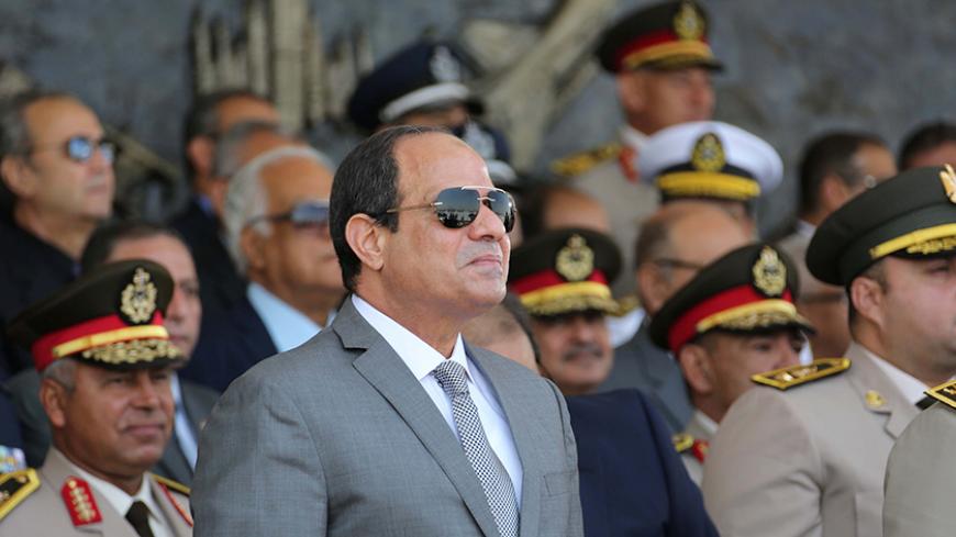 Egyptian President Abdel Fattah al-Sisi attends the graduation of 83 aviation and military science at the Air Force Academy in Cairo, Egypt July 20, 2016 in this handout picture courtesy of the Egyptian Presidency. The Egyptian Presidency/Handout via REUTERS ATTENTION EDITORS - THIS IMAGE WAS PROVIDED BY A THIRD PARTY. EDITORIAL USE ONLY. - RTSIXGQ