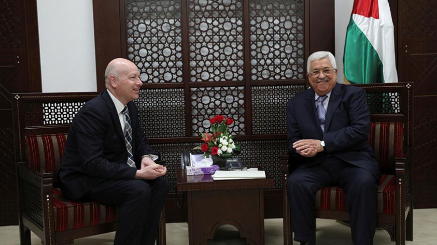 Palestinian President Mahmoud Abbas meets with Jason Greenblatt, U.S. President Donald Trump's Middle East envoy, in the West Bank city of Ramallah, March 14, 2017. REUTERS/Mohamad Torokman - RTX30XHH