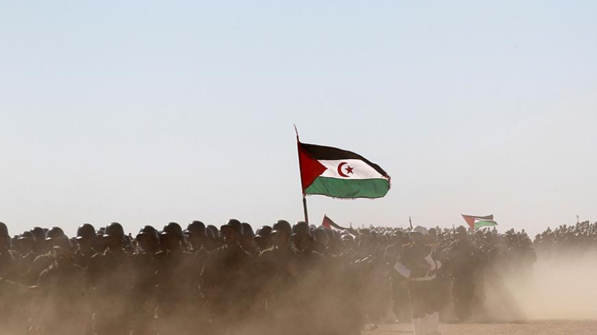 Polisario Front soldiers take part in a parade for the 35th anniversary celebrations of their independence movement for Western Sahara from Morocco, in Tifariti, southwestern Algeria February 27, 2011. REUTERS/Juan Medina (ALGERIA - Tags: CIVIL UNREST POLITICS MILITARY) - RTR2J6W4
