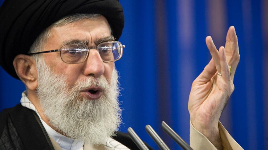 Iran's Supreme Leader Ayatollah Ali Khamenei speaks during Friday prayers in Tehran September 14, 2007. REUTERS/Morteza Nikoubazl/File Photo - RTX2FG6B