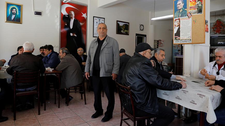 A retired manufacturer and head of an Alevi association Muzaffer Aksakal, 65,  poses in his association's cafe in Istanbul, Turkey April 10, 2017. Aksakal describes himself as being "socialist and secular". He says he will vote 'No' in the referendum. "If the 'Yes' wins, parliament will be useless and the right to declare war or peace will be in the hands of a single man." Aksakal belongs to the Alevi religious minority, which make up about 15-20 percent of Turkey's 80 million people. Alevis draw from Shi'i