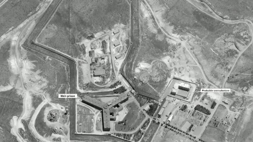 A satellite view of Sednaya prison complex near Damascus, Syria is seen in a still image from a video briefing provided by the U.S. State Department on May 15, 2017.   Department of State/DigitalGlobe/Handout via REUTERSFOR EDITORIAL USE ONLY. NOT FOR SALE FOR MARKETING OR ADVERTISING CAMPAIGNSTHIS IMAGE HAS BEEN SUPPLIED BY A THIRD PARTY. IT IS DISTRIBUTED, EXACTLY AS RECEIVED BY REUTERS, AS A SERVICE TO CLIENTS - RTX35Z4Y