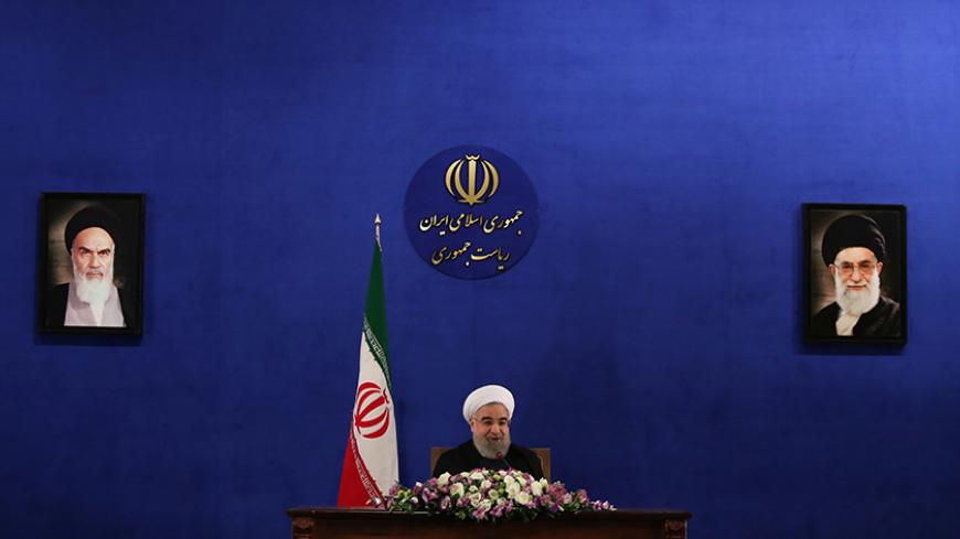 Iranian president Hassan Rouhani attends a news conference in Tehran, Iran, May 22, 2017. TIMA via REUTERS ATTENTION EDITORS - THIS IMAGE WAS PROVIDED BY A THIRD PARTY. FOR EDITORIAL USE ONLY. - RTX371WD