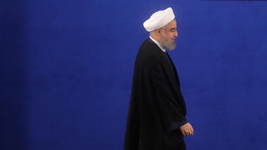 Iranian president Hassan Rouhani arrives for a news conference in Tehran, Iran, May 22, 2017. TIMA via REUTERS ATTENTION EDITORS - THIS IMAGE WAS PROVIDED BY A THIRD PARTY. FOR EDITORIAL USE ONLY. - RTX371X2