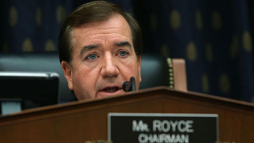 WASHINGTON, DC - NOVEMBER 04:  Chairman Ed Royce (R-CA), participates in a House Foreign Affairs Committee hearing on Capitol Hill, November 4, 2015 in Washington, DC. The committee heard testimony from State Department√äofficials on√äU.S. policy after Russia's escalation in Syria.  (Photo by Mark Wilson/Getty Images)