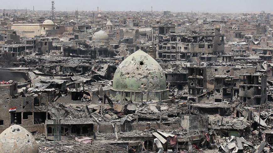 TOPSHOT - A picture taken on July 9, 2017, shows a general view of the destruction in Mosul's Old City.
Iraq will announce imminently a final victory in the nearly nine-month offensive to retake Mosul from jihadists, a US general said Saturday, as celebrations broke out among police forces in the city. / AFP PHOTO / AHMAD AL-RUBAYE        (Photo credit should read AHMAD AL-RUBAYE/AFP/Getty Images)