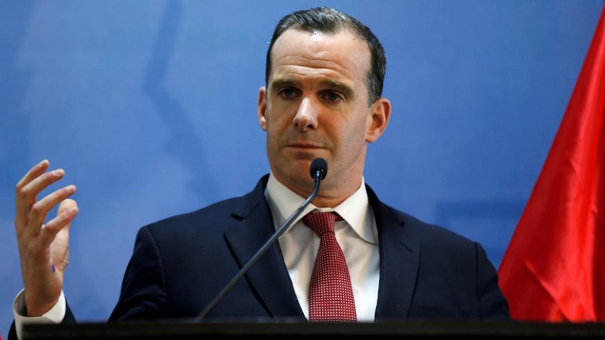 Brett McGurk, U.S. envoy to the coalition against Islamic State, speaks during a news conference at the U.S. Embassy in Amman, Jordan, November 6, 2016. REUTERS/Muhammad Hamed - RTX2S6NC