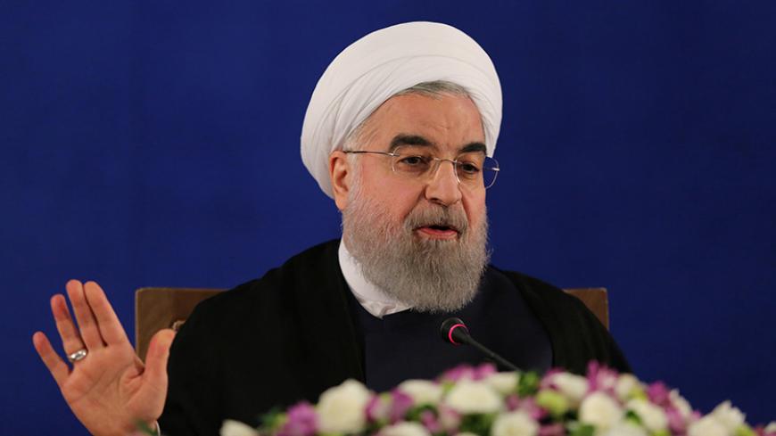 Iranian president Hassan Rouhani gestures during a news conference in Tehran, Iran, May 22, 2017. TIMA via REUTERS ATTENTION EDITORS - THIS IMAGE WAS PROVIDED BY A THIRD PARTY. FOR EDITORIAL USE ONLY. - RTX372F9