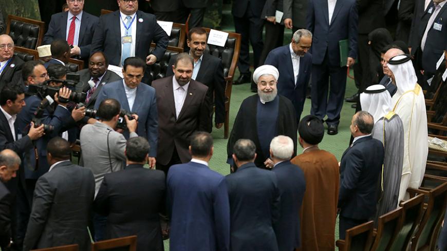Iranian president Hassan Rouhani arrives for his swearing-in ceremony for a further term, at the parliament in Tehran, Iran, August 5, 2017. Nazanin Tabatabaee Yazdi/TIMA via REUTERS ATTENTION EDITORS - THIS IMAGE WAS PROVIDED BY A THIRD PARTY. - RTS1AIIV