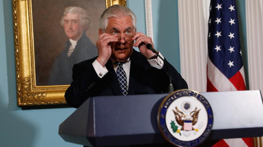 U.S. Secretary of State Rex Tillerson delivers remarks on the 2016 International Religious Freedom Annual report at the State Department in Washington, U.S. August 15, 2017.  REUTERS/Jonathan Ernst - RTS1BW4D