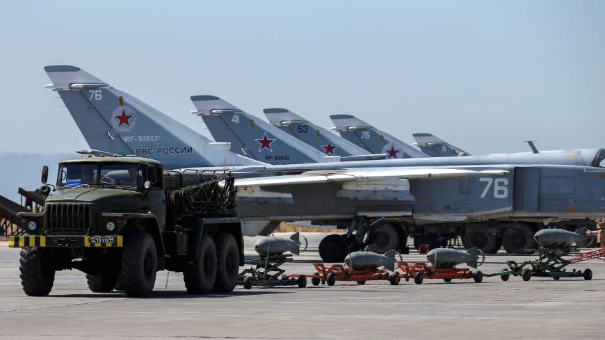 Russian military jets are seen at Hmeymim air base in Syria, June 18, 2016. Picture taken June 18, 2016. REUTERS/Vadim Savitsky/Russian Defense Ministry via Reuters ATTENTION EDITORS - THIS IMAGE WAS PROVIDED BY A THIRD PARTY. EDITORIAL USE ONLY.     TPX IMAGES OF THE DAY      - S1AETKYKMIAA