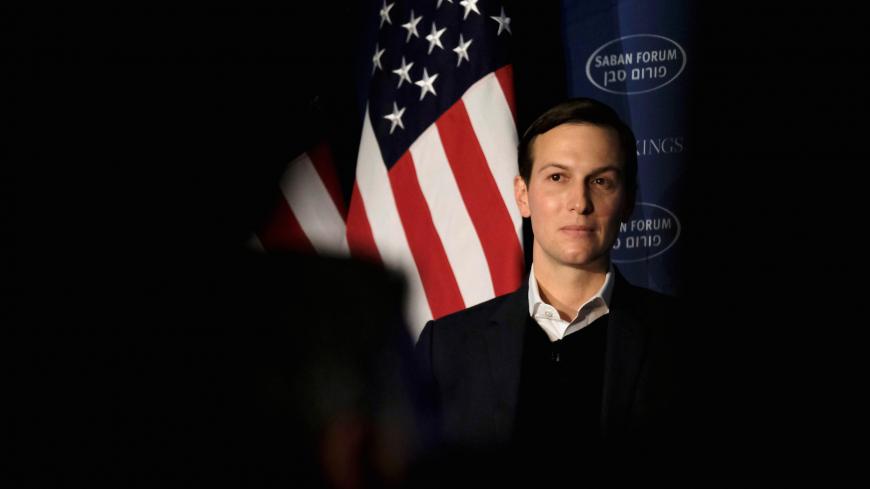White House senior adviser Jared Kushner delivers remarks on the Trump administration's approach to the Middle East region at the Saban Forum in Washington, U.S., December 3, 2017. REUTERS/James Lawler Duggan     TPX IMAGES OF THE DAY - RC1512772FC0