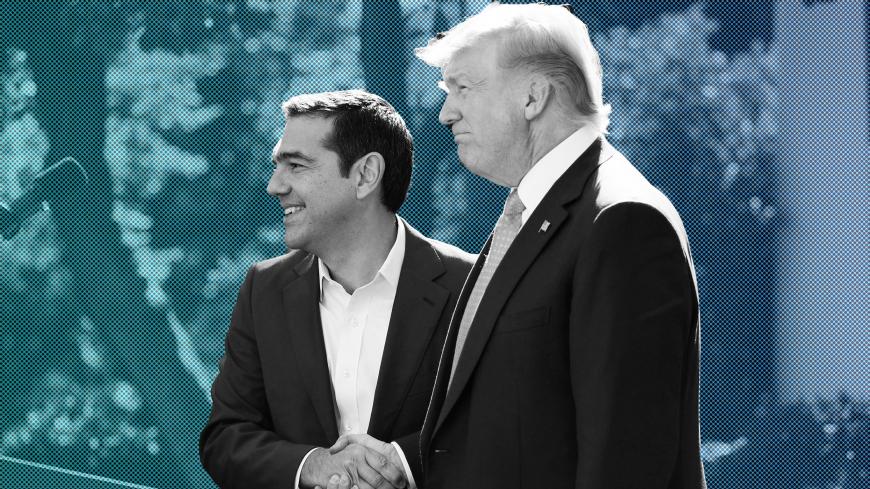 US President Donald Trump shakes hands with with Greece's Prime Minister Alexis Tsipras following a press conference in the Rose Garden of the White House on October 17, 2017 in Washington, DC. / AFP PHOTO / MANDEL NGAN        (Photo credit should read MANDEL NGAN/AFP/Getty Images)