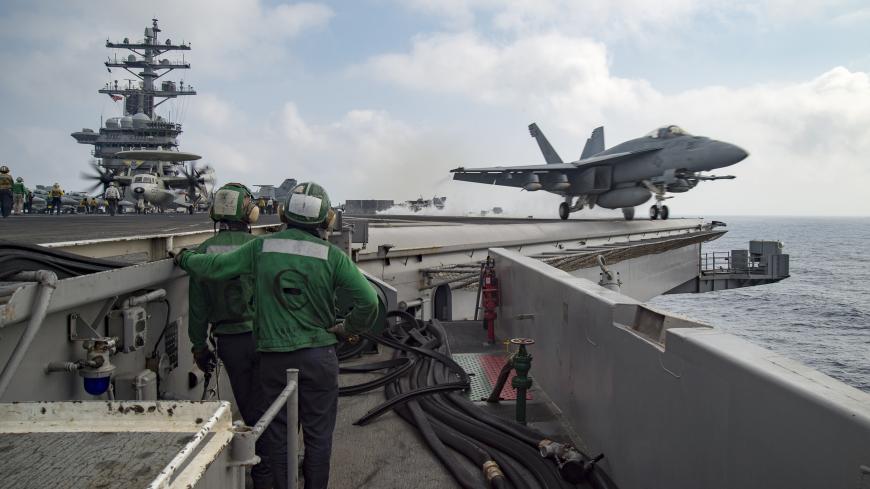 MEDITERRANEAN SEA - JUNE 28: In this handout provided by the U.S. Navy, an F/A-18E Super Hornet assigned to the Sidewinders of Strike Fighter Squadron (VFA) 86 launches from the flight deck of the aircraft carrier USS Dwight D. Eisenhower (CVN 69)on June 28, 2016 in the Mediterranean Sea. Dwight D. Eisenhower is deployed in support of Operation Inherent Resolve, maritime security operations and theater security operation efforts in the U.S. 6th Fleet area of operations. (Photo by Anderson W. Branch/U.S. Nav