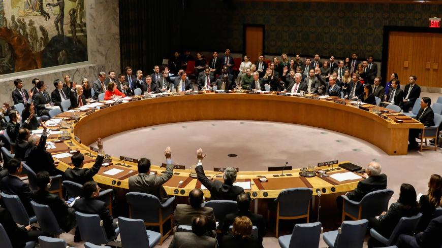Members of the United Nations Security Council vote on an Egyptian-drafted resolution regarding recent decisions concerning the status of Jerusalem, during a meeting on the situation in the Middle East, including Palestine, at U.N. Headquarters in New York City, New York, U.S., December 18, 2017. REUTERS/Brendan McDermid - RC16CA279060