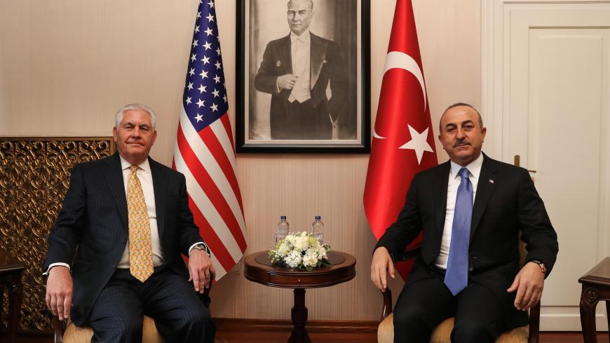 Turkish Foreign Minister Mevlut Cavusoglu meets U.S. Secretary of State Rex Tillerson in Ankara, Turkey, February 16, 2018. REUTERS/Cem Ozdel/Pool - RC168F133660