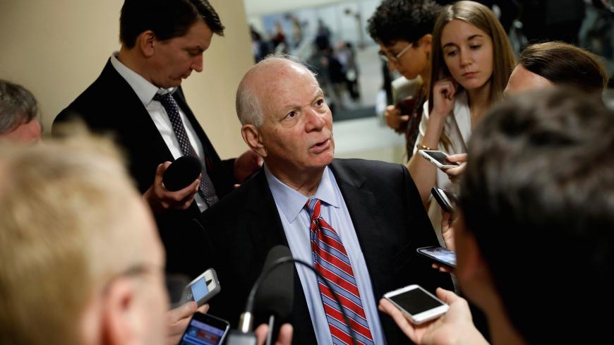 Sen. Ben Cardin (D-MD) speaks with reporters ahead of the party luncheons on Capitol Hill in Washington, U.S. January 23, 2018. REUTERS/Aaron P. Bernstein - RC13C084AA50