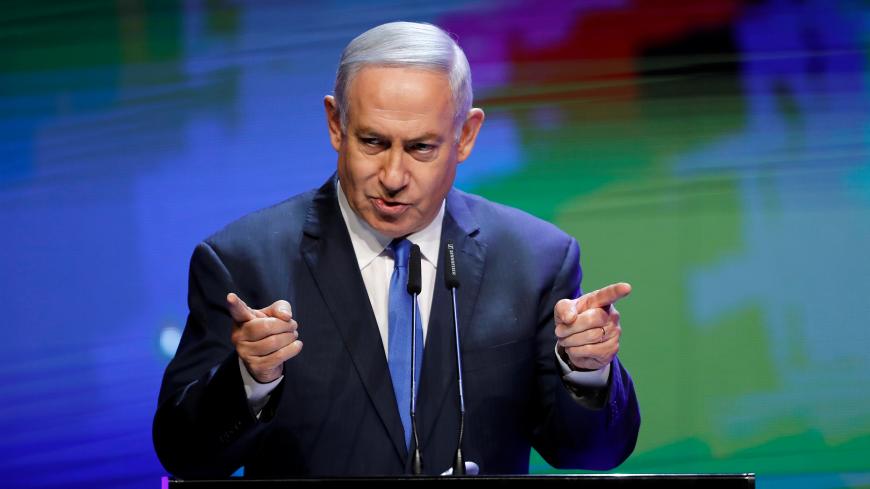 Israeli Prime Minister Benjamin Netanyahu gestures as he addresses a health conference in Tel Aviv, Israel, March 27, 2018. REUTERS/Amir Cohen - RC1E181D24B0