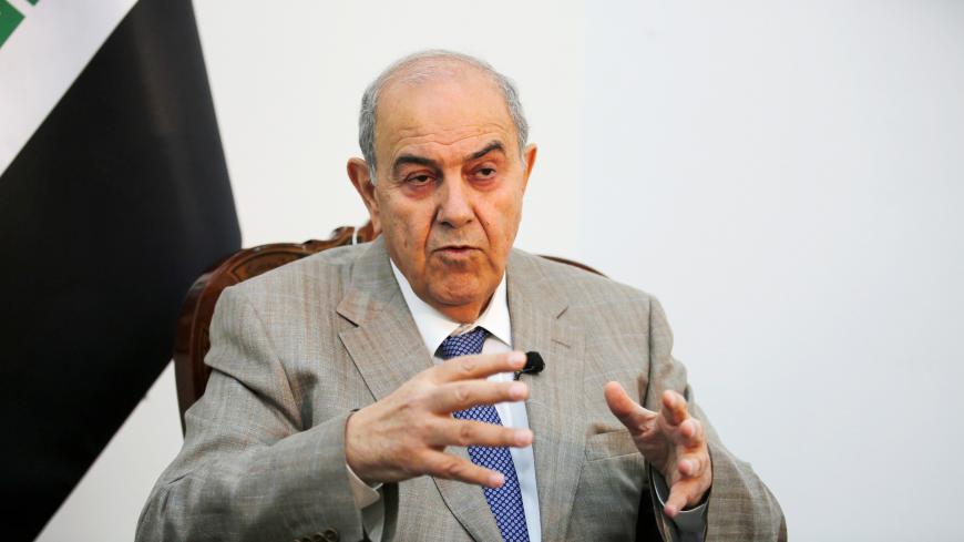 Iraq's Vice President Ayad Allawi speaks during an Interview with Reuters in Baghdad, Iraq April 17, 2017. REUTERS/Khalid al Mousily - RC19F475C6D0