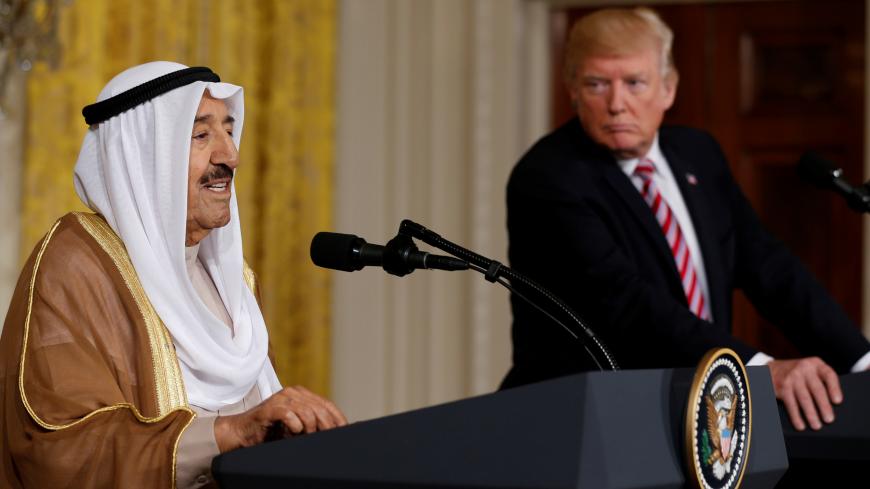 Kuwait's Emir Sabah Al-Ahmad Al-Jaber Al-Sabah (L) and U.S. President Donald Trump hold a news conference after their meetings at the White House in Washington, U.S. September 7, 2017. REUTERS/Jonathan Ernst - RC182A22B640