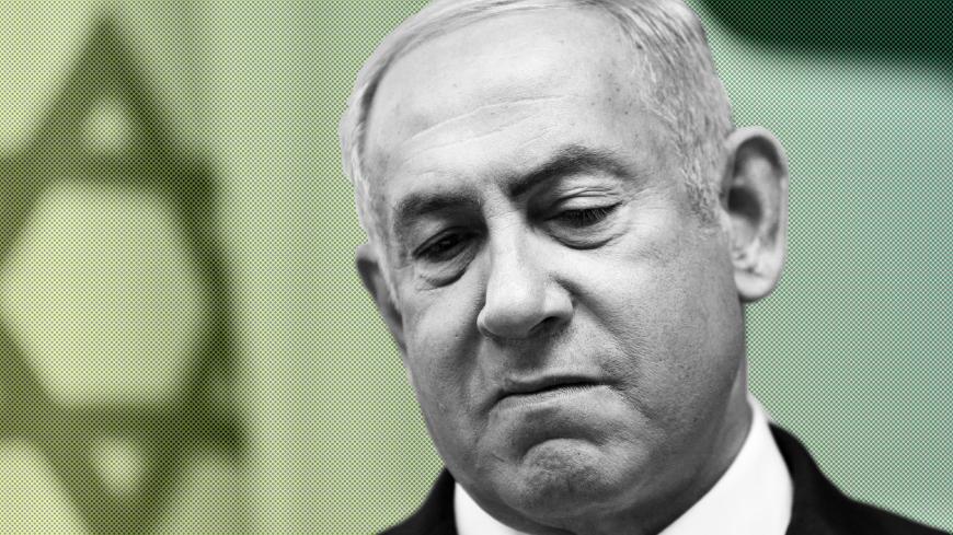Israeli Prime Minister Benjamin Netanyahu attends the weekly cabinet meeting at the prime minister's office in Jerusalem, June 24, 2018. Gali Tibbon/Pool via Reuters - RC146471EA10
