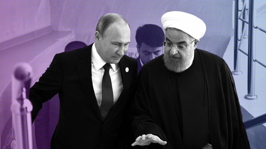 Russian President Vladimir Putin and Iranian President Hassan Rouhani attend a meeting during the Fifth Caspian Summit in Aktau, Kazakhstan August 12, 2018.  Sputnik/Alexei Nikolsky/Kremlin via REUTERS ATTENTION EDITORS - THIS IMAGE WAS PROVIDED BY A THIRD PARTY. - UP1EE8C1E0PP0