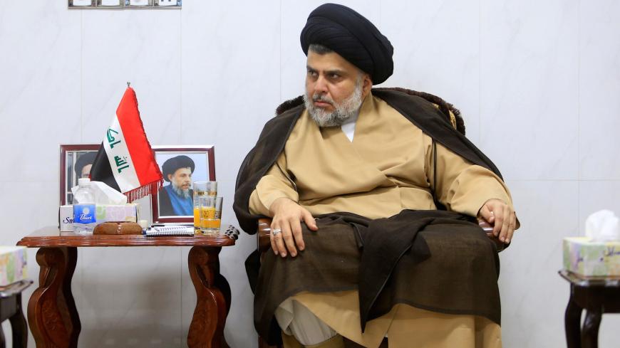 Iraqi Shi'ite cleric Moqtada al-Sadr meets with ambassadors of Turkey, Jordan, Saudi Arabia, Syria and Kuwait, in Najaf, Iraq May 18, 2018. REUTERS/Alaa al-Marjani - RC17691D78D0
