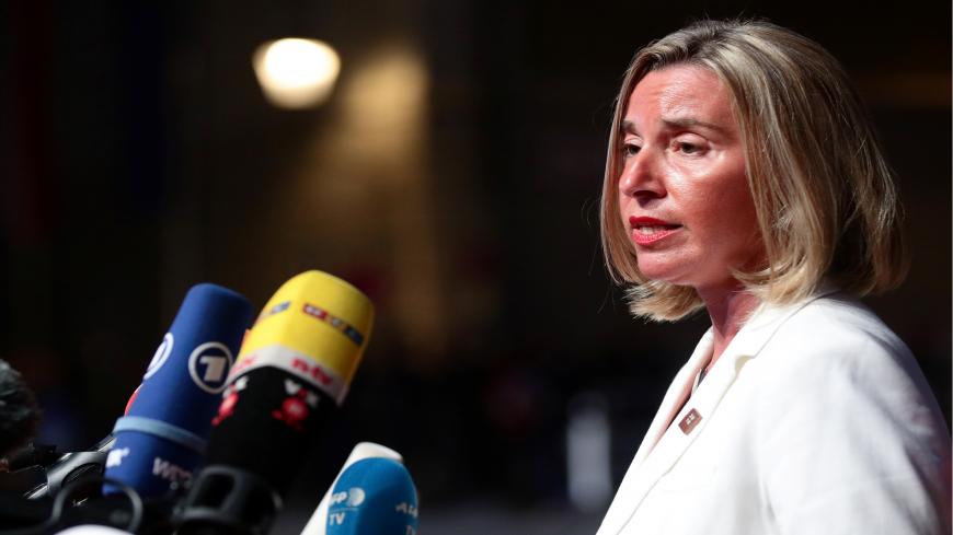 European Union High Representative for Foreign Affairs and Security Policy Federica Mogherini talks to the media as she arrives for the informal meeting of European Union leaders ahead of the EU summit, in Salzburg, Austria, September 19, 2018. REUTERS/Lisi Niesner - RC1BCA4F9070