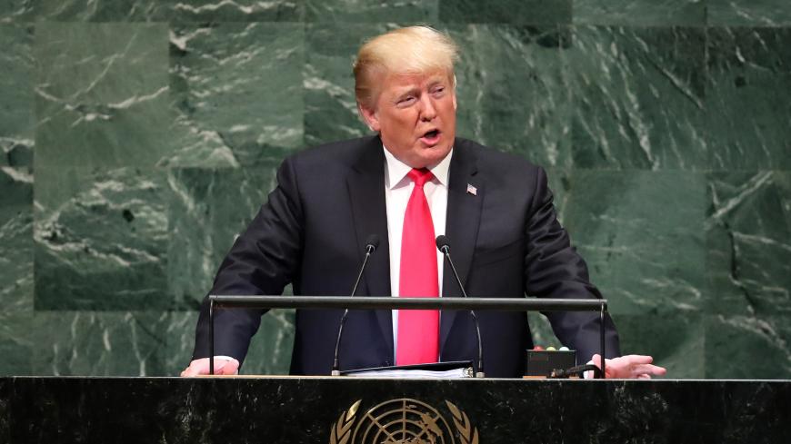 U.S. President Donald Trump addresses the 73rd session of the United Nations General Assembly at U.N. headquarters in New York, U.S., September 25, 2018. REUTERS/Carlo Allegri - HP1EE9P152YZW