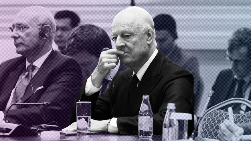 UN Special Envoy for Syria Staffan de Mistura attends the plenary session of Syria peace talks brokered by Iran, Russia and Turkey in Astana on November 29, 2018. (Photo by Stanislav FILIPPOV / AFP)        (Photo credit should read STANISLAV FILIPPOV/AFP/Getty Images)