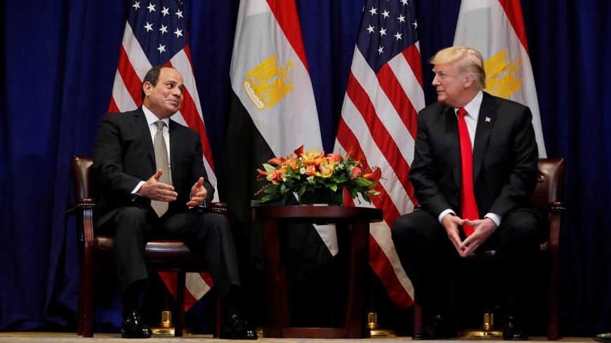U.S. President Donald Trump holds a bilateral meeting with Egypt's President Abdel Fattah el-Sisi on the sidelines of the 73rd United Nations General Assembly in New York, U.S., September 24, 2018. REUTERS/Carlos Barria - RC1114168F20