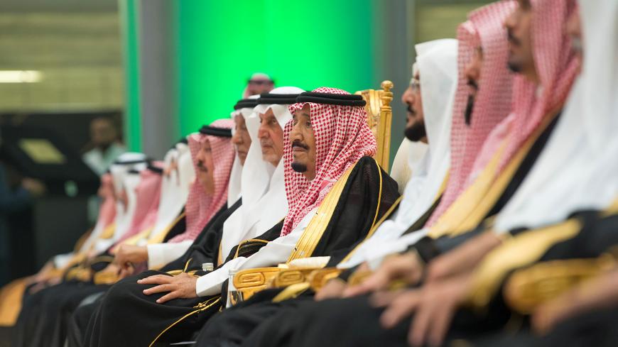 Saudi Arabia's King Salman bin Abdulaziz Al Saud attends the inauguration of the Haramain Railway connecting Mecca and Medina with the Red Sea coastal city of Jeddah, Saudi Arabia September 25, 2018. Bandar Algaloud/Courtesy of Saudi Royal Court/Handout via REUTERS ATTENTION EDITORS - THIS PICTURE WAS PROVIDED BY A THIRD PARTY. - RC1CE0F3FFD0