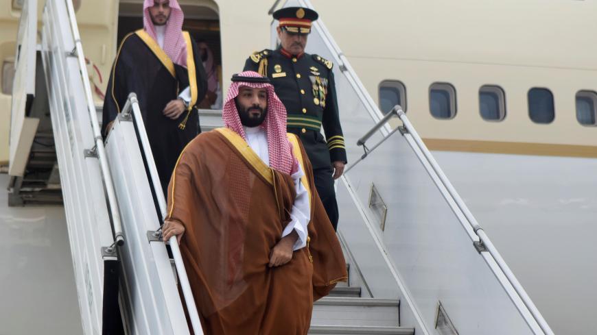 Saudi Arabia's Crown Prince Mohammed bin Salman arrives at Ministro Pistarini in Buenos Aires, Argentina, November 28, 2018. Argentine G20/Handout via REUTERS ATTENTION EDITORS - THIS IMAGE WAS PROVIDED BY A THIRD PARTY. - RC1B18A699F0