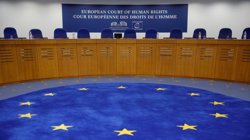 A view shows the courtroom of the European Court of Human Rights ahead of the start of a hearing regarding the case of Russian opposition leader Alexei Navalny (not pictured) against Russia at the court in Strasbourg, France, January 24, 2018. REUTERS/Vincent Kessler - RC14D3105C40