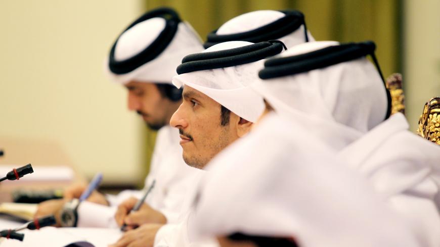 Qatari Foreign Minister Sheikh Mohammed bin Abdulrahman bin Jassim Al-Thani in Doha is seen during his meeting with Turkish Foreign Minister Mevlut Cavusoglu in Doha, Qatar November 1, 2018.  REUTERS/Naseem Zeitoon - RC143AB93710