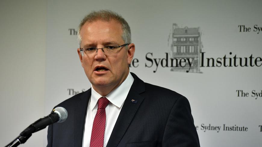 SYDNEY, AUSTRALIA - DECEMBER 15: Australian Prime Minister Scott Morrison announces that Australia will recognise West Jerusalem as the capital of Israel during a speech at the Australian Institute on December 15, 2018 in Sydney, Australia. The Australian government will recognize West Jerusalem as the capital and East Jerusalem as the Capital as Palestine after a settlement has been reached on a two-state solution but will not move the Australian Embassy from Tel Aviv until that time. (Photo by Mick Tsikas