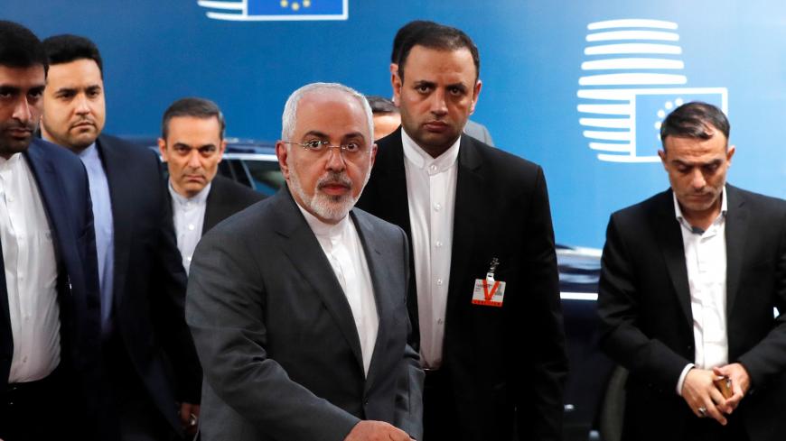 Iran's Foreign Minister Mohammad Javad Zarif arrives at the EU council in Brussels, Belgium May 15, 2018.  REUTERS/Yves Herman - RC167352B550
