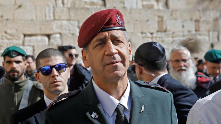 New Israeli Chief of Staff Aviv Kochavi attends a ceremony at the Western Wall, the holiest place where Jews can pray, on January 15, 2019, in the Old City of Jerusalem. (Photo by MENAHEM KAHANA / AFP)        (Photo credit should read MENAHEM KAHANA/AFP/Getty Images)