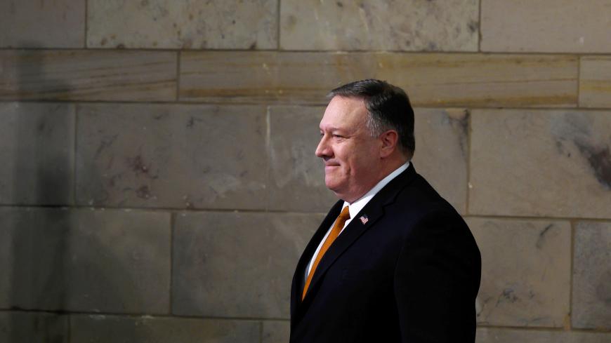 U.S. Secretary of State Mike Pompeo looks on after speaking to students at the American University in Cairo, Egypt, January 10, 2019. Andrew Caballero-Reynolds/Pool via REUTERS - RC140E284C80