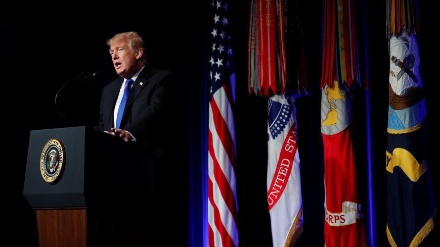 U.S. President Donald Trump speaks during the Missile Defense Review announcement at the Pentagon in Arlington, Virginia, U.S., January 17, 2019. REUTERS/Kevin Lamarque - RC1D4E23D950