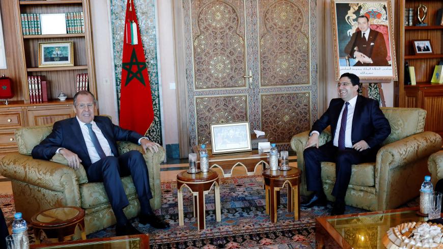 Moroccan Foreign Minister Nasser Bourita meets Russian counterpart Sergei Lavrov in Morocco's capital Rabat, January 25, 2019.  REUTERS/Stringer - RC121B4F3DC0