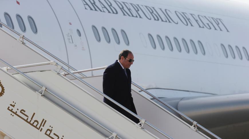 Egyptian President Abdel Fattah al-Sisi arrives at the airport in Amman, Jordan, January 13, 2019. REUTERS/Muhammad Hamed - RC18822E9AF0