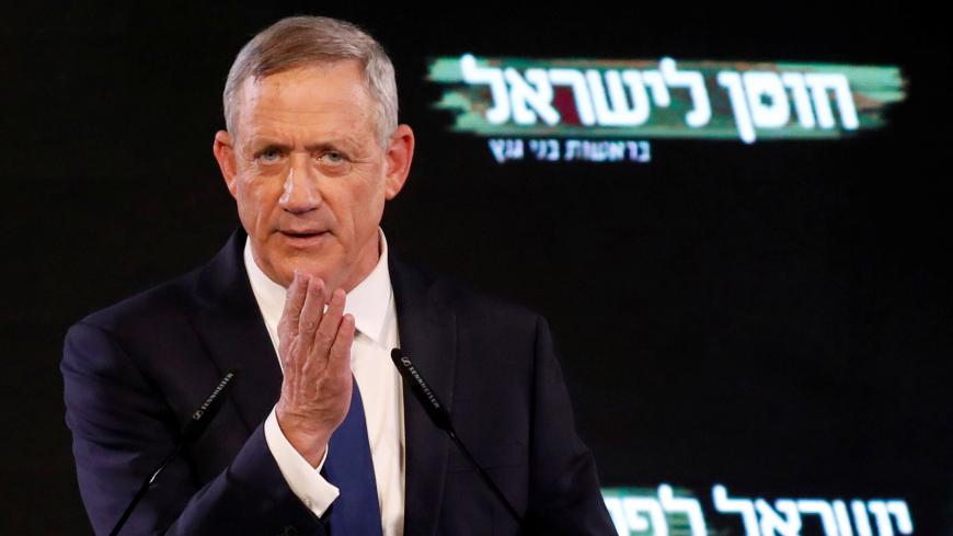 Benny Gantz, a former Israeli armed forces chief and head of Israel Resilience party, delivers his first political speech at the party campaign launch in Tel Aviv, Israel January 29, 2019. REUTERS/Amir Cohen - RC1E3A6329C0
