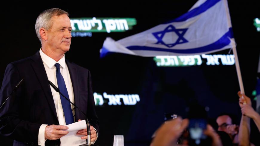 Benny Gantz, a former Israeli armed forces chief and head of Israel Resilience party, delivers his first political speech at the party campaign launch in Tel Aviv, Israel January 29, 2019. REUTERS/Amir Cohen - RC1F37BEDD60