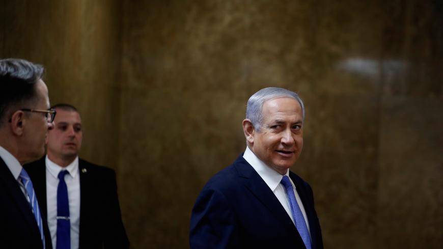 Israeli Prime Minister Benjamin Netanyahu arrives to the weekly cabinet meeting in Jerusalem February 3, 2019. REUTERS/Ronen Zvulun - RC1C1651BBA0